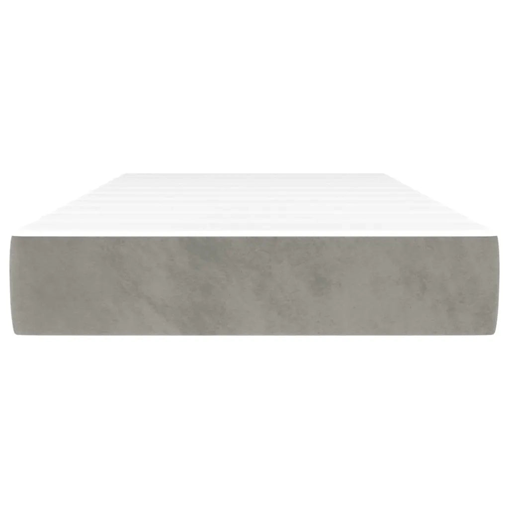 Materasso a Molle Grigio Chiaro 80x200x20 cm in Velluto cod mxl 76749