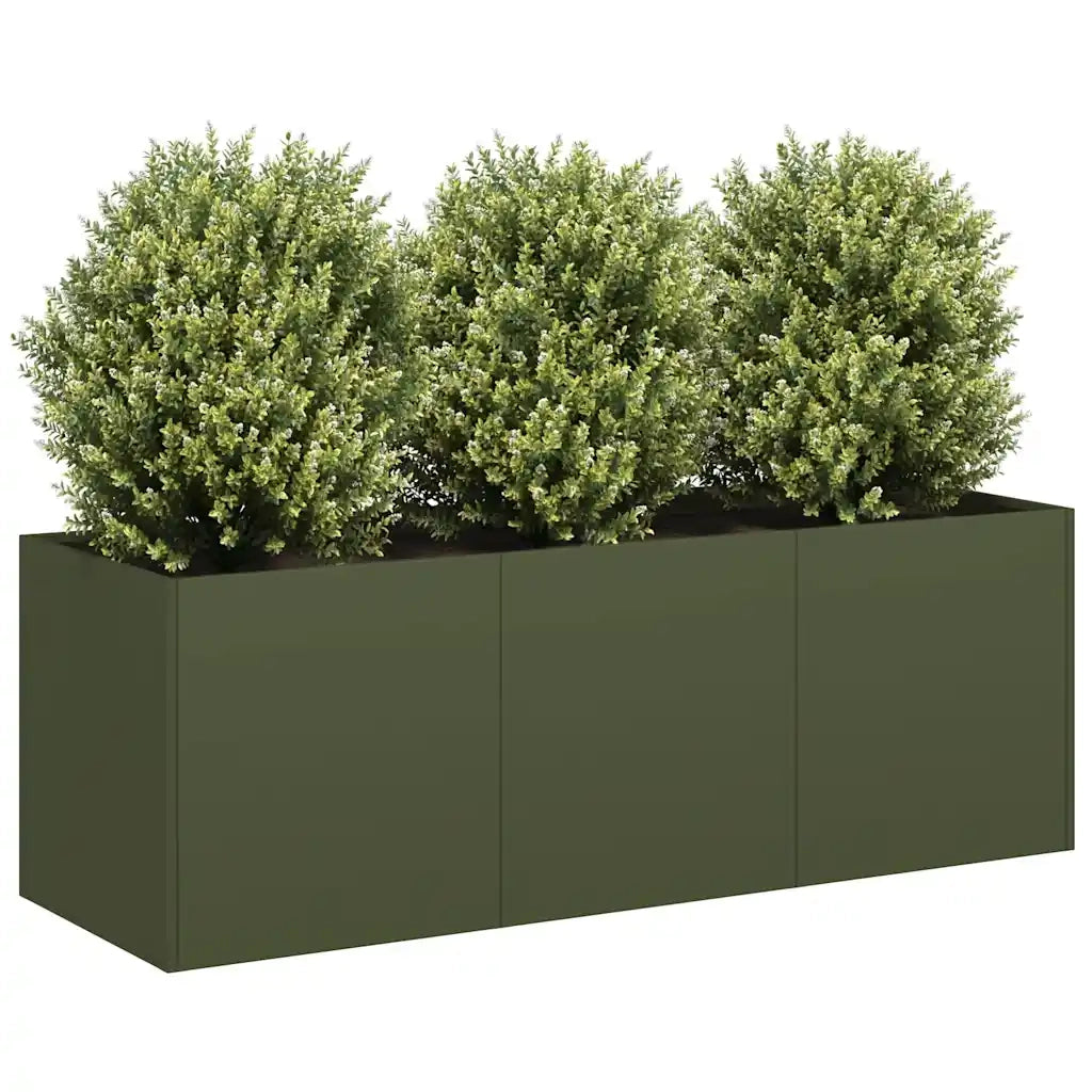 Fioriera Verde Oliva 120x40x40 cm in Acciaio Laminato a Freddo 860678
