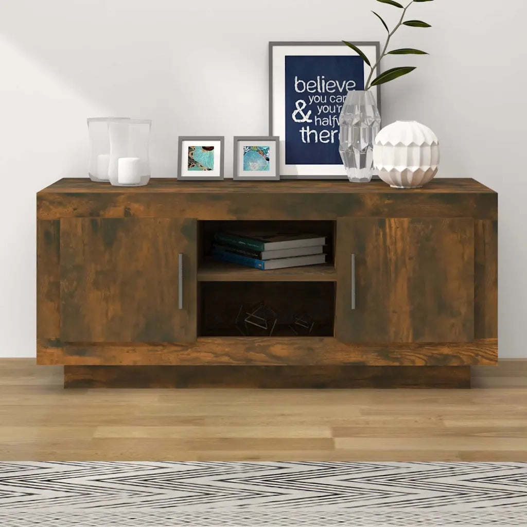 Mobile TV Rovere Fumo 102x35x45 cm in Legno Multistrato cod mxl 16707