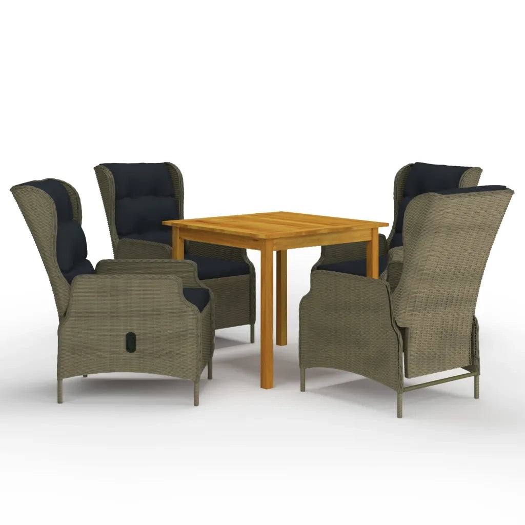 Set Mobili da Pranzo per Giardino 5 pz Marrone cod mxl 43615