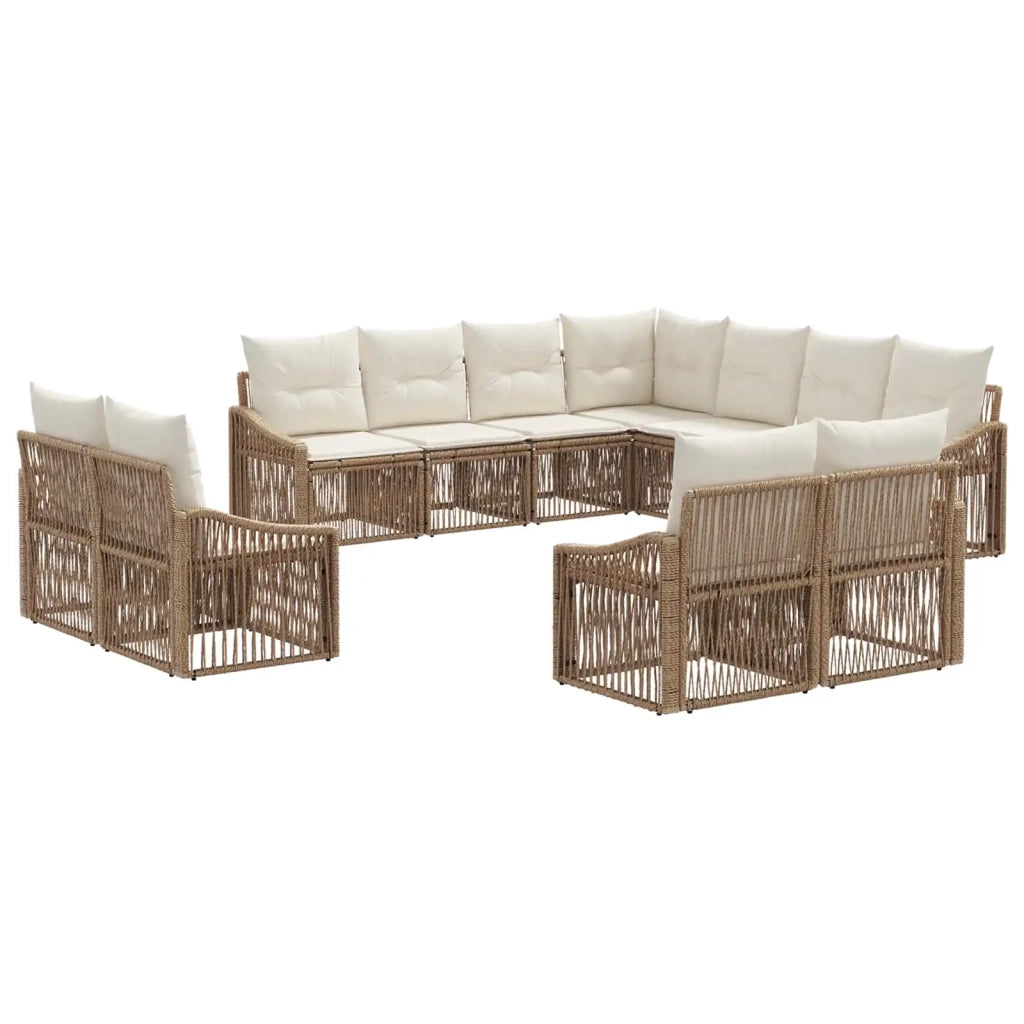 Set Divano da Giardino 11 pcs Beige polyrattan 3436176