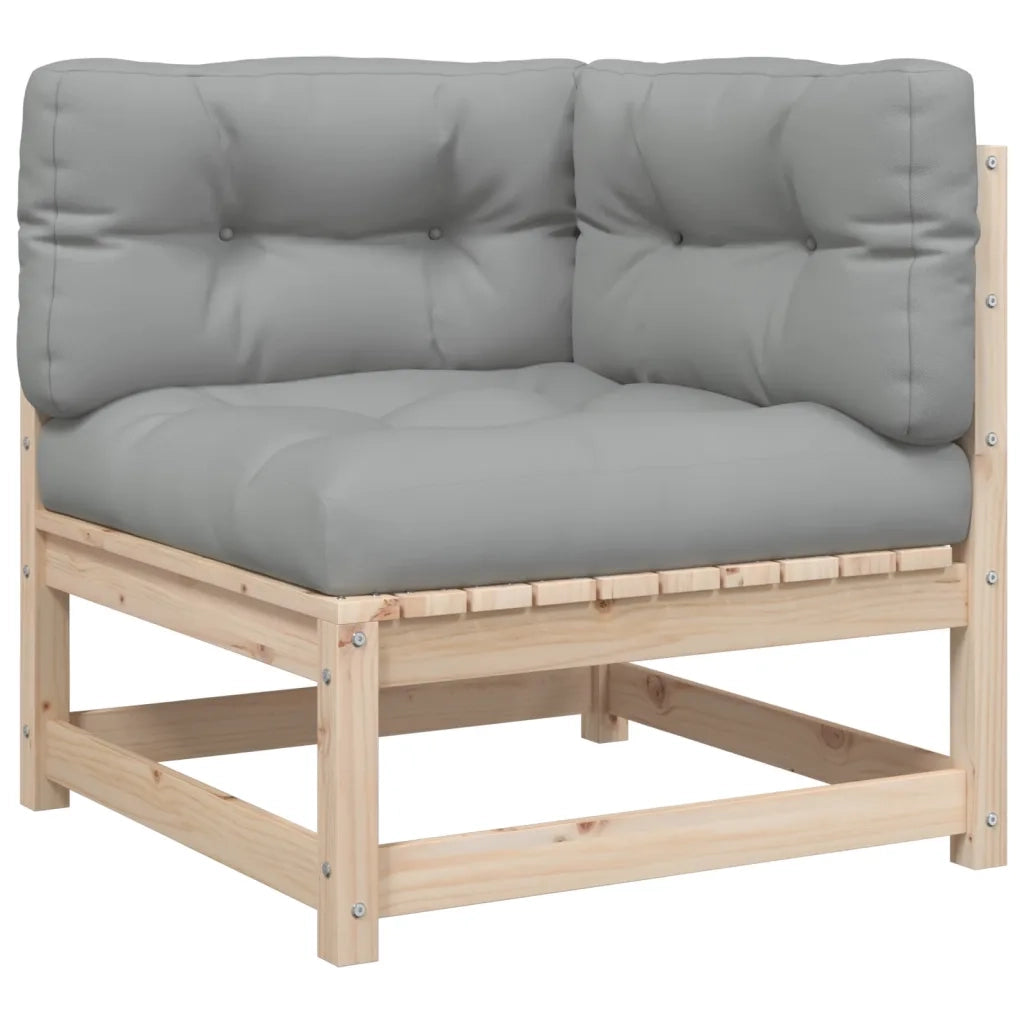 Set Divani Giardino 3 pz con Cuscini in Legno Massello di Pino 3295831