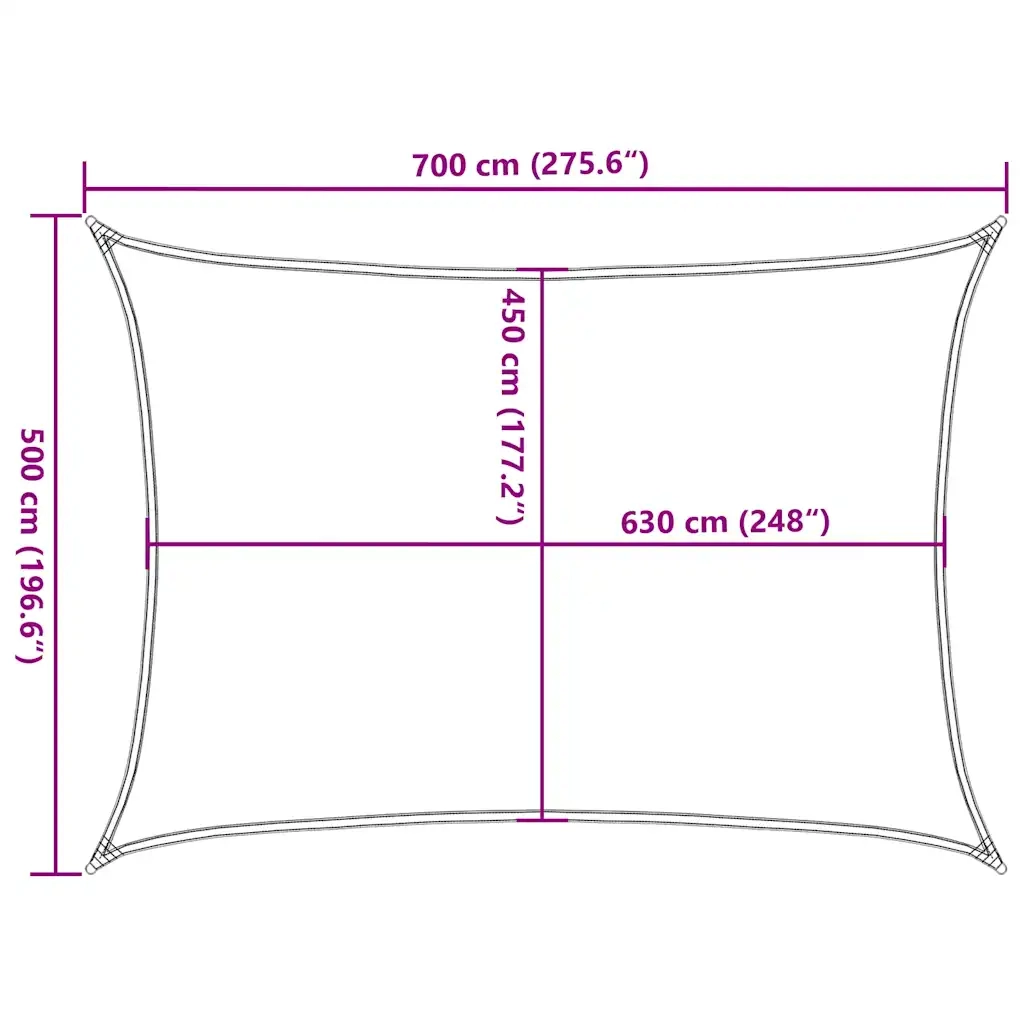 Vela Parasole 160 g/m² Rosso 5x7 m in HDPE 311632