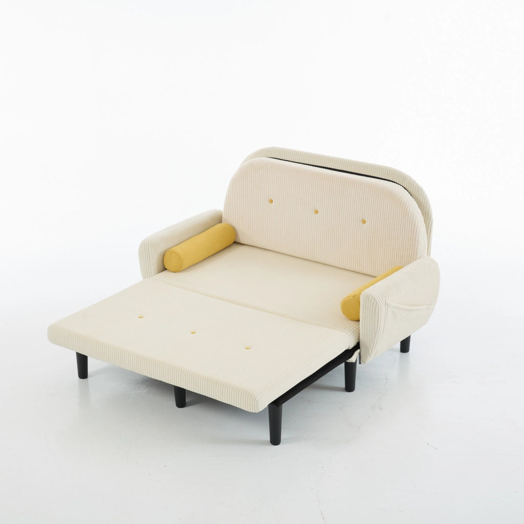 Divano Loveseat Relax con Contenitore ¨C Xylo ¨C Velluto a Coste, Avorio
