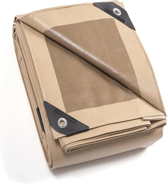 Telaio impermeabile multifunzionale 5 m x 6 m beige/kaki - 160 g/m²