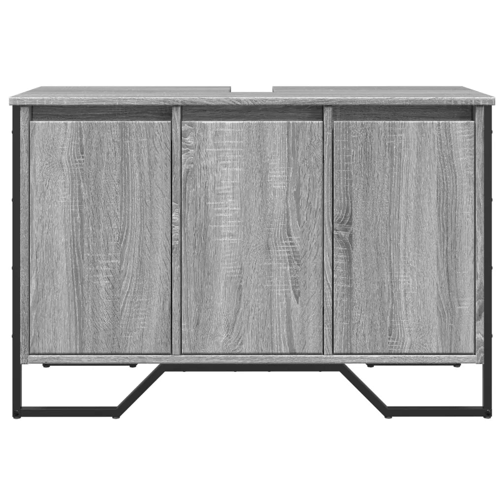 Mobile Lavabo Bagno Grigio Sonoma 91x35x60 cm in Truciolato