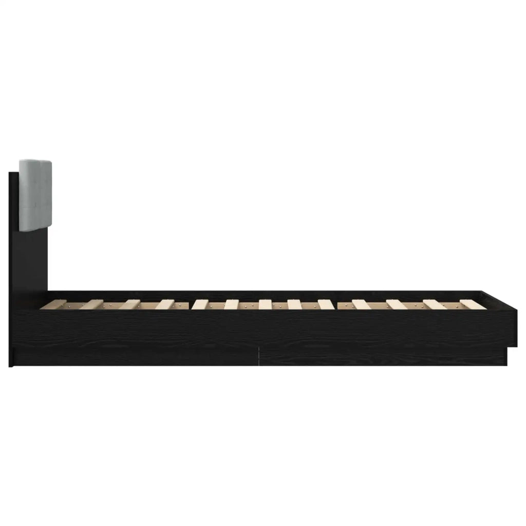 Letto con LED Rovere Nero 80 x 200 cm Legno ingegnerizzato 3429667