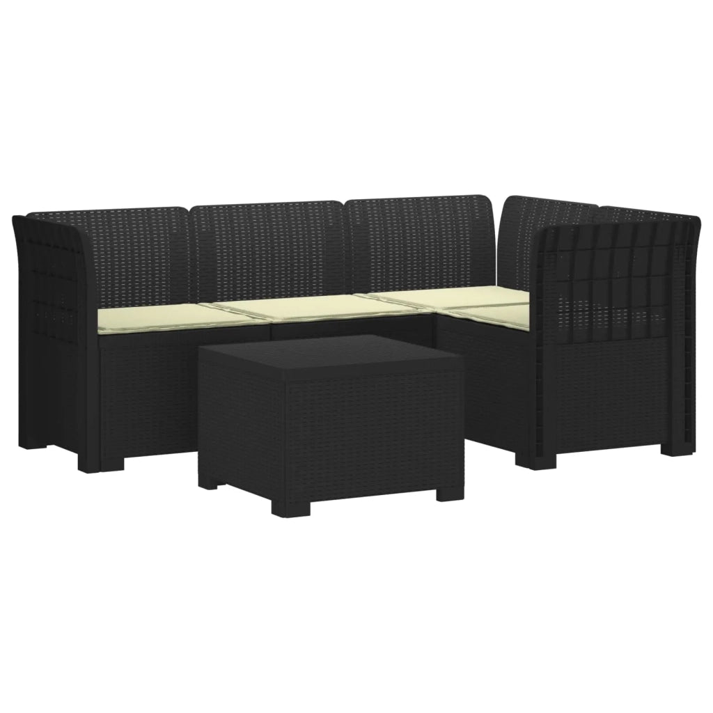 Divano da giardino 4 posti con cuscini aspetto rattan PP 3443998