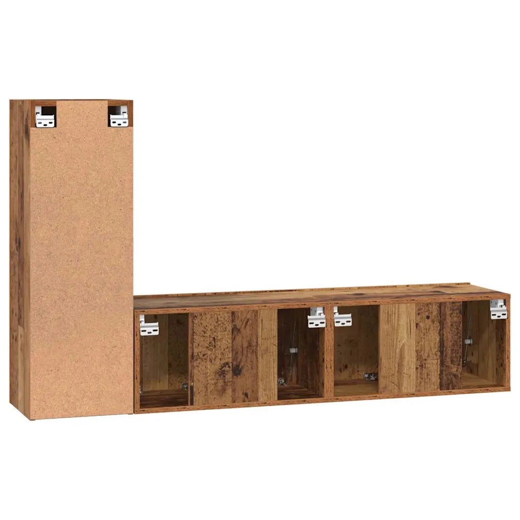 vidaXL Set mobile TV 3 pcs Legno vecchio 60 x 30 x 30 cm
