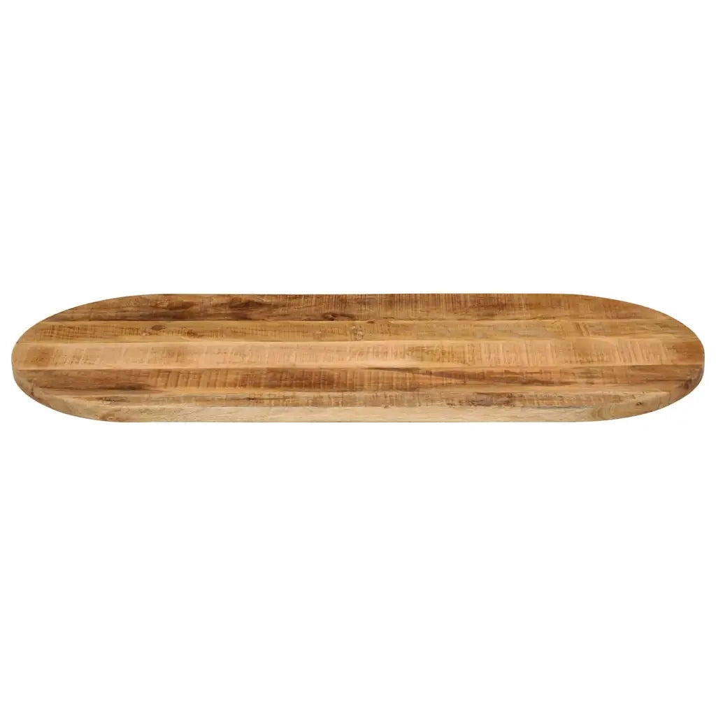 Piano Tavolo 140x60x2,5 cm Ovale Legno Massello Grezzo di Mangocod mxl 92504