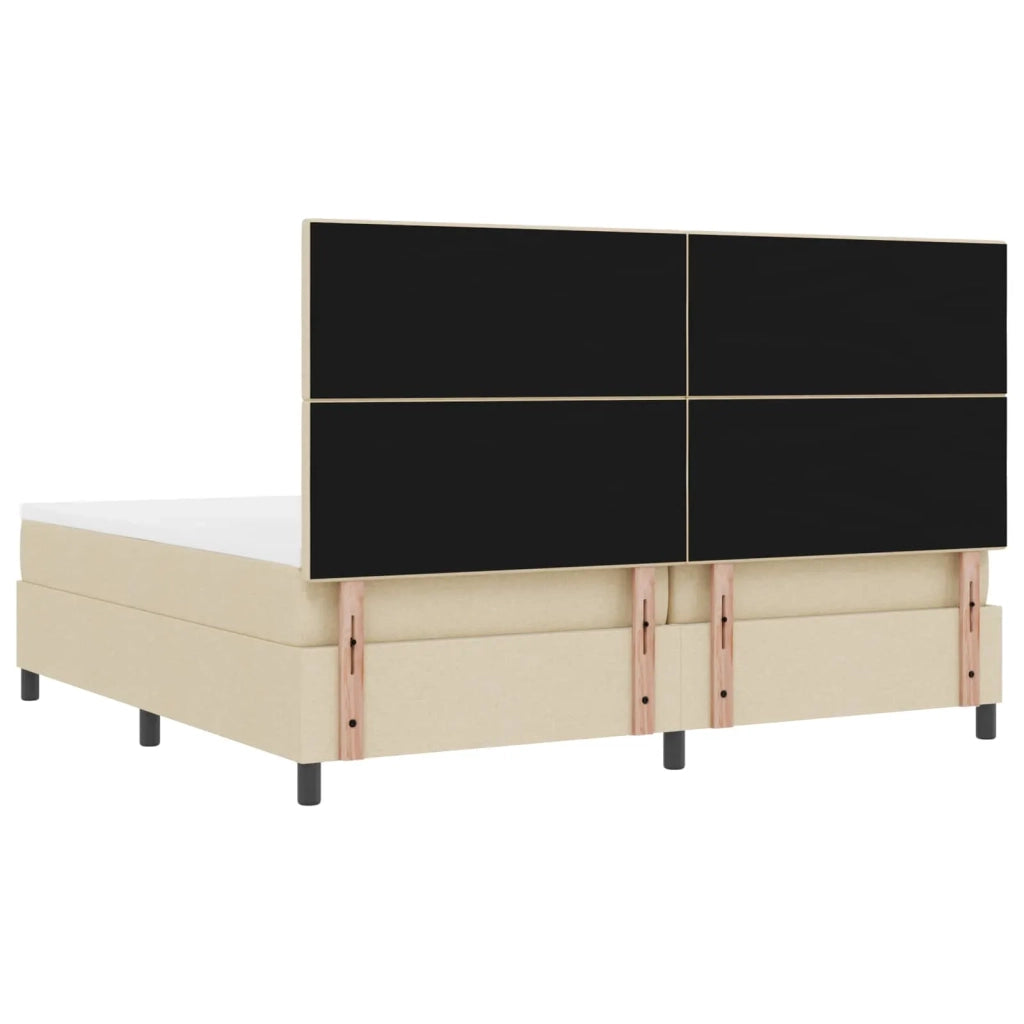 Letto a molle con materasso con led Crema 200 x 200 cm Tessuto