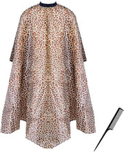 Kit di protezione per parrucchieri con disegno a leopard - Materiale waterrepellente - Dimensioni 145 x 120 cm - Leggero - Protezione efficace - Grembiule per parrucchieri