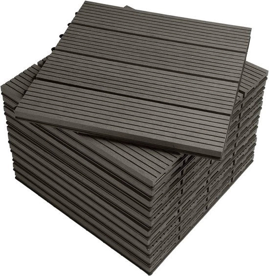 Tegoli in legno composto - Copertura esterna - Tegoli a incastro - Duratura, installazione semplice, basso mantenimento - 30 cm x 30 cm x 2 cm