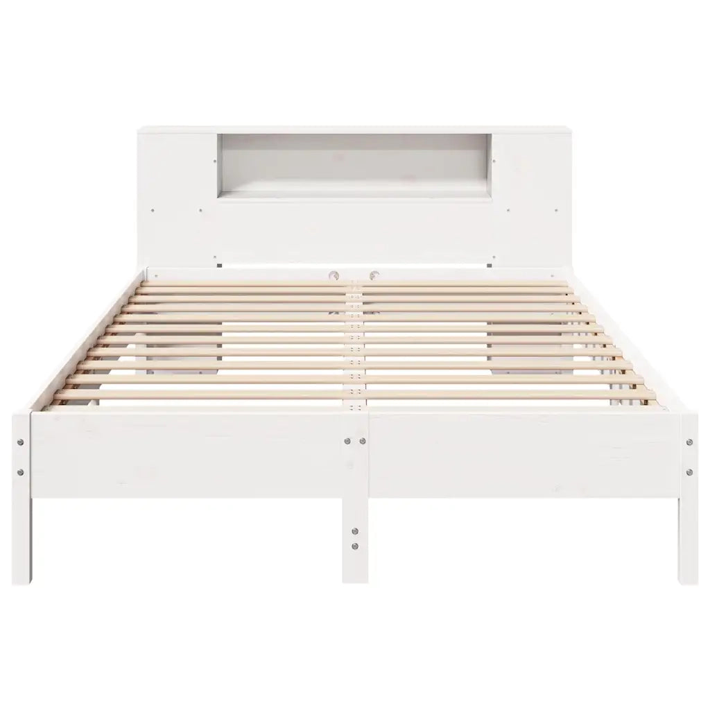 Letto Libreria senza Materasso Bianco 140x200 cm Legno di Pino
