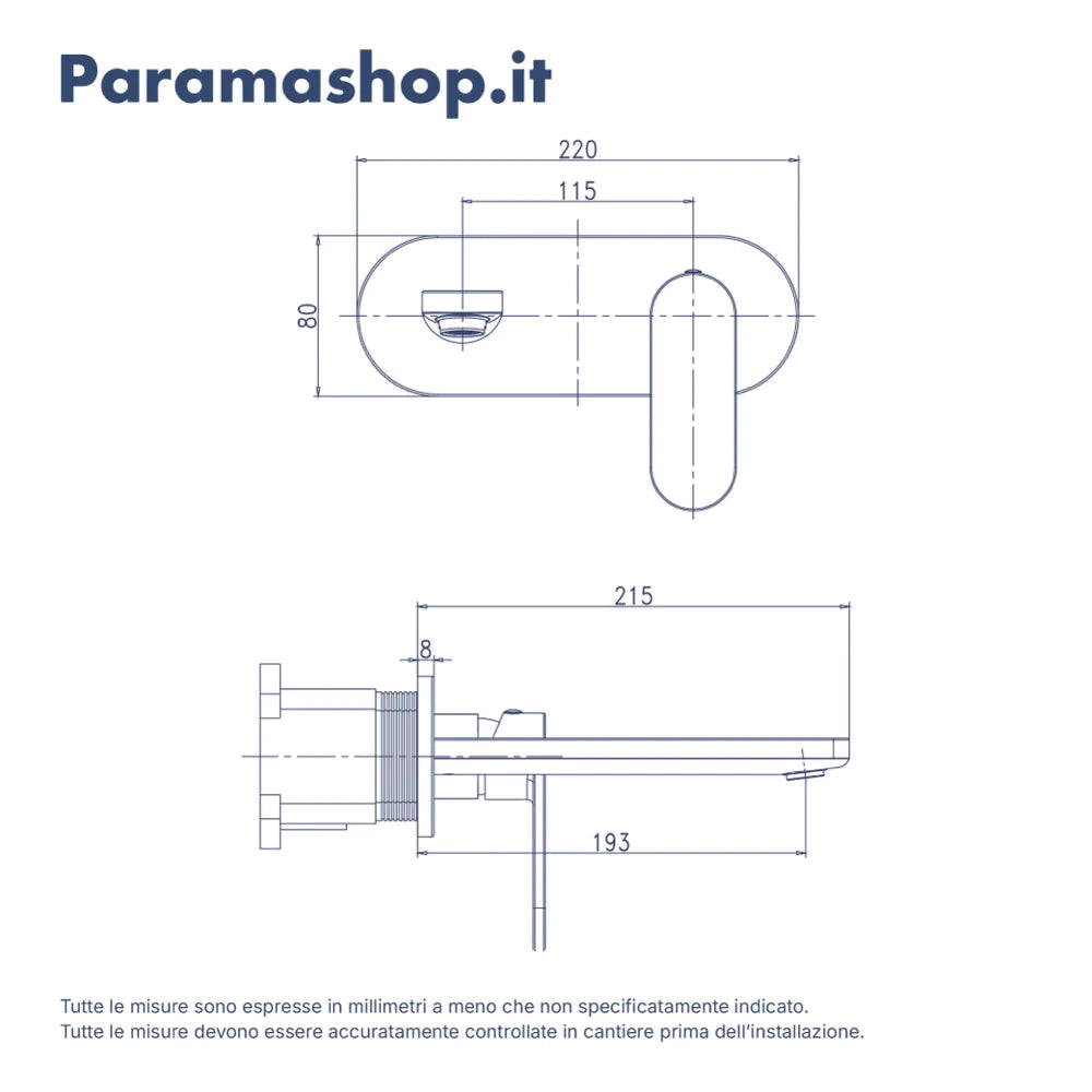 Miscelatore lavabo ad incasso nickel spazzolato | Margot
