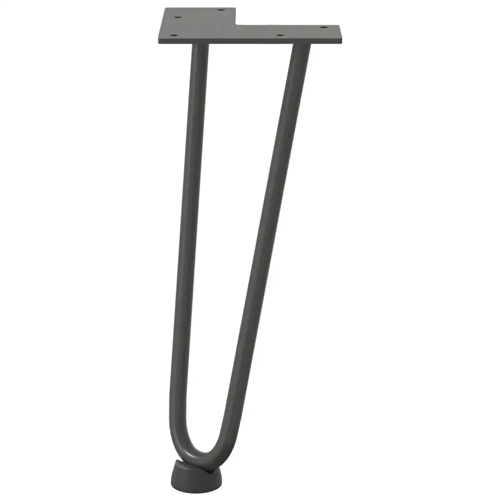 vidaXL Gambe a forcina per tavolino 4 pz antracite 30 cm acciaio massiccio