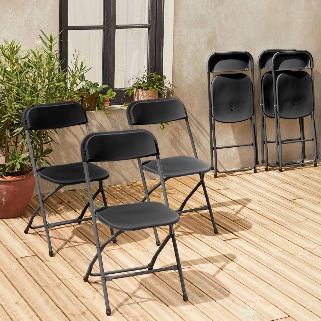 Set 6 sedie da ricevimento pieghevoli, grigio scuro