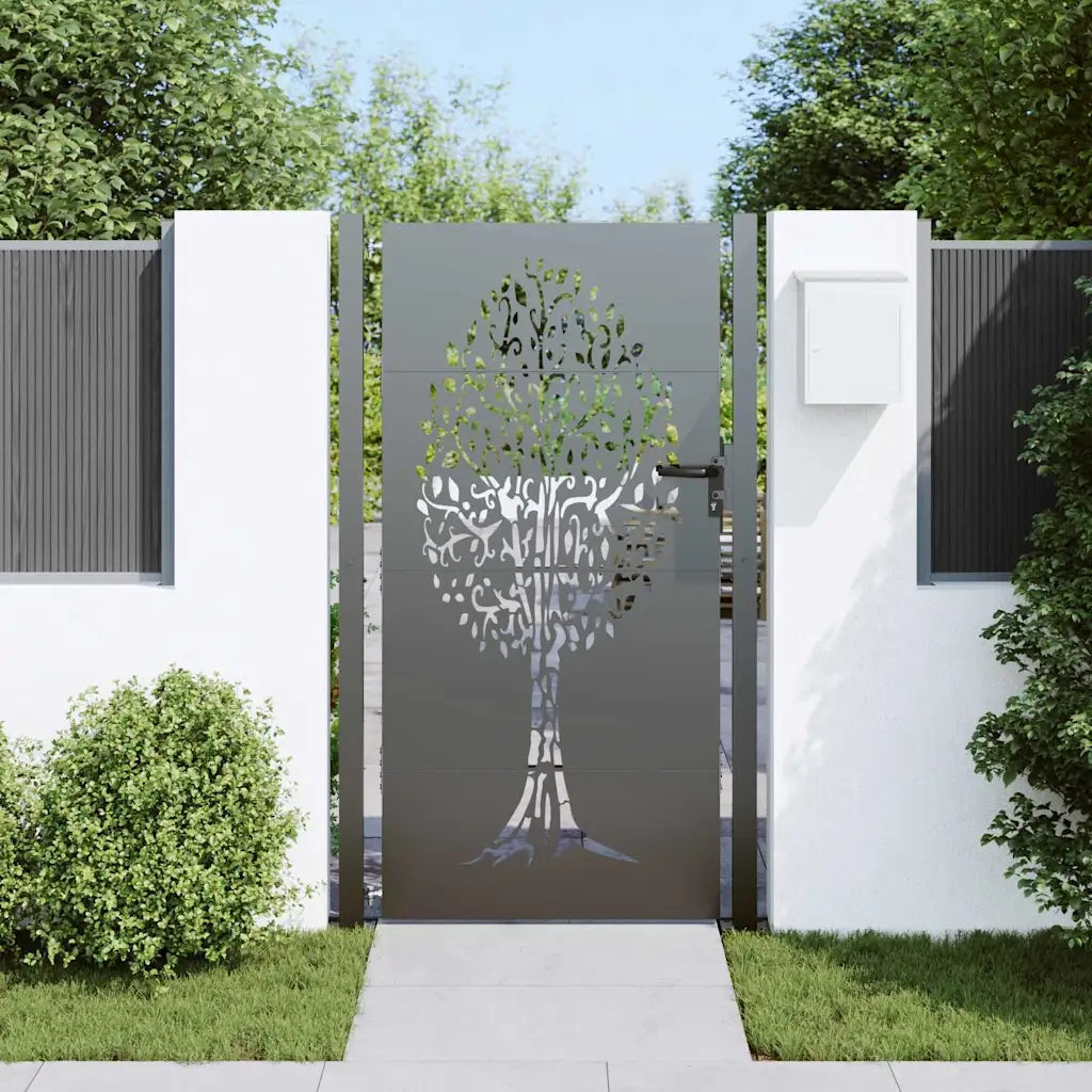 vidaXL Cancello da giardino con blocco Nero 105 x 200 cm