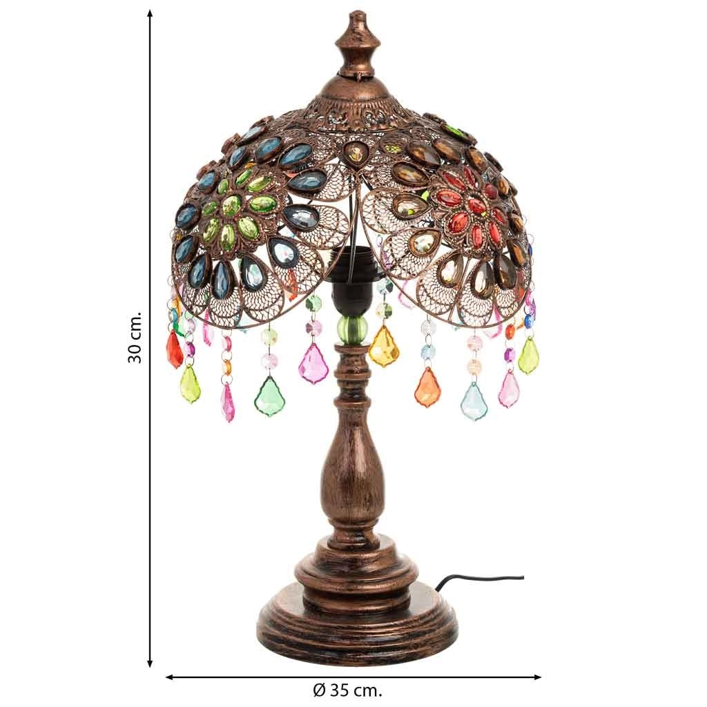 Lampada in metallo con perline in cristallo acrilico D35x30h cm