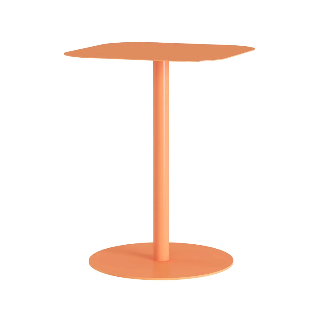 Tavolino Laterale da Divano Nastätten Metallo Piano Quadrato - Arancione [en.casa]