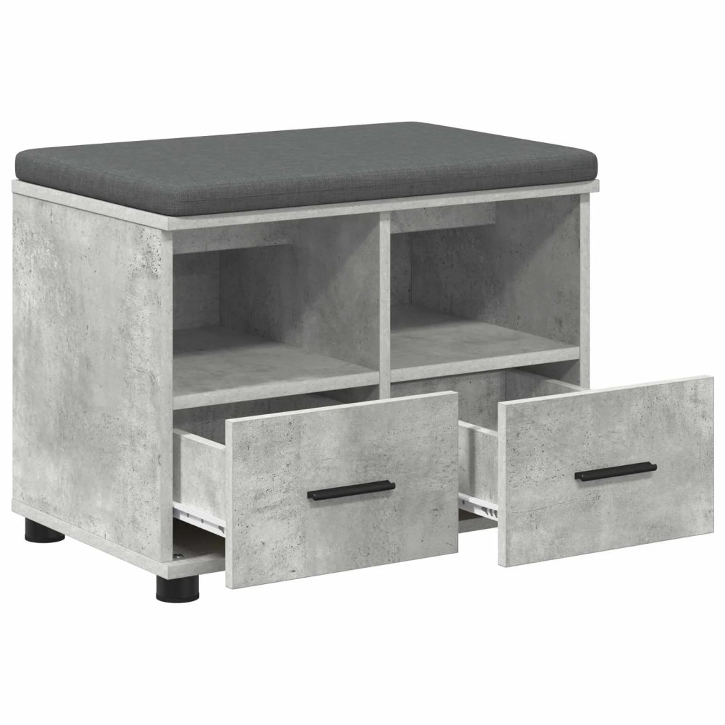 Panca per ingresso con cuscino Grigio Cemento 60 x 38 x 46 cm 891451