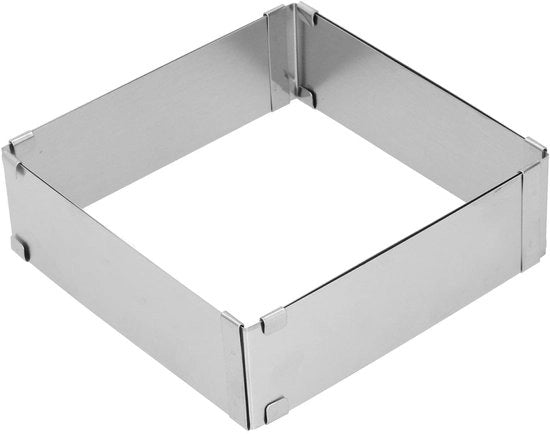 Forma per torte versatile - forma rettangolare per torte - telaio per torte in acciaio inossidabile - per mousse/tiramisù - dimensioni 16-28 cm