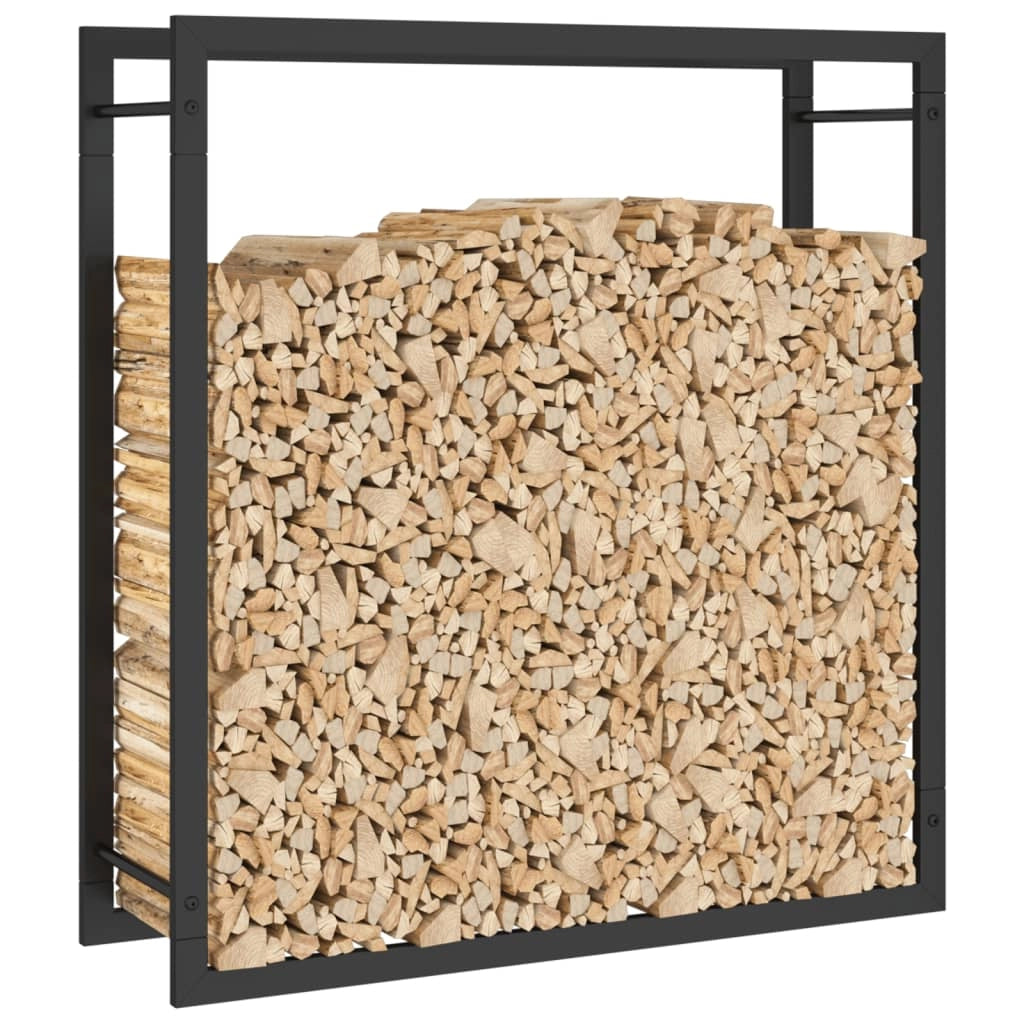 Portalegna finitura opaca 80 x 28 x 86 cm acciaio nero 02_0043753