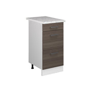 Mobiletto base per cucina R-Line Grigio nobile/Bianco 40 cm con cassetti PL Marmo Vicco
