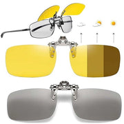Clip per occhiali da sole polarizzati - 2 pezzi - Protezione UV - Clip-on - Senza cerchietto - Materiale TR90 - Occhiali da sole clip-on