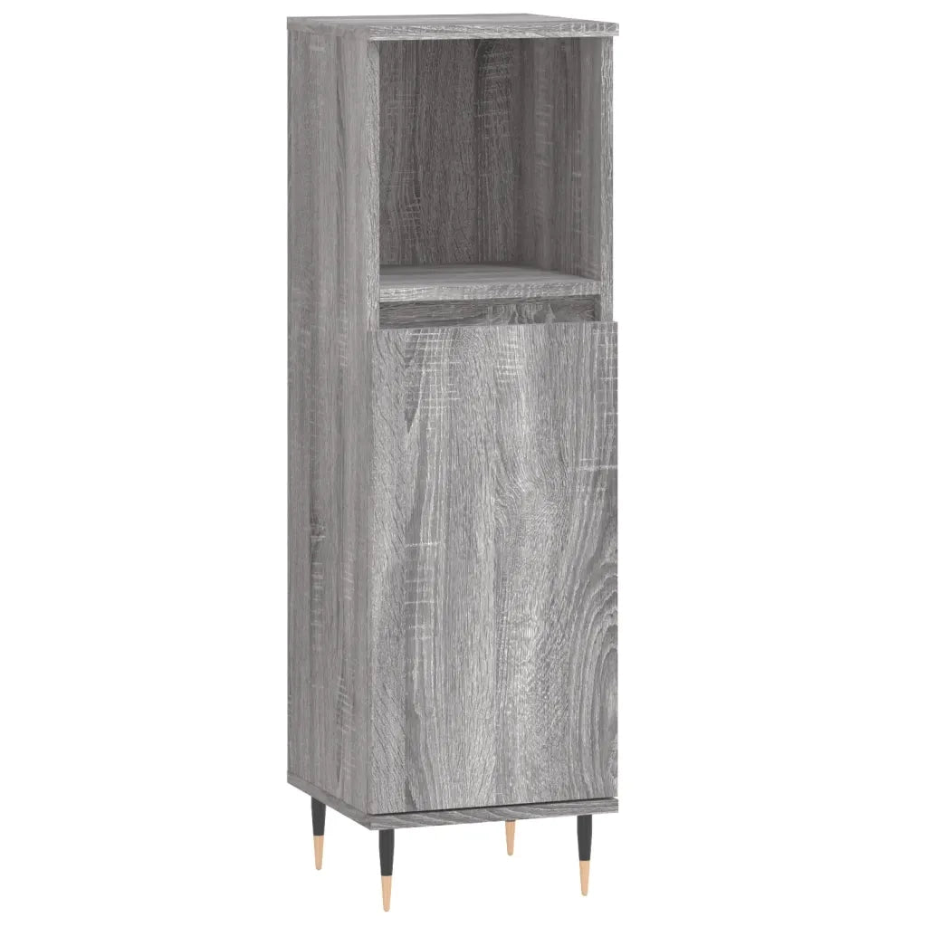 Set Mobili da Bagno | Armadio da bagno 3 pz Grigio Sonoma in Legno Multistrato