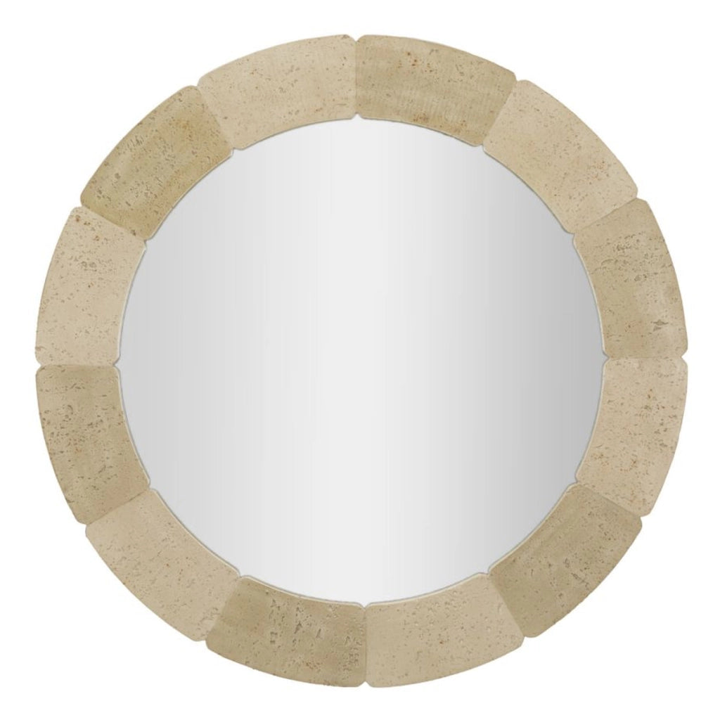 Specchio da parete rotondo con cornice effetto pietra O 90 cm