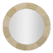Specchio da parete rotondo con cornice effetto pietra O 90 cm