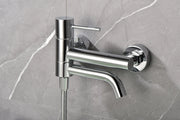 IMEX Miscelatore vasca-doccia cromato in ottone e zama con tubo flessibile PVC 180 cm supporto doccia ABS maniglia rotonda e cartuccia ceramica Ø35 mm – Modello Imex-BDM039-4 Monza