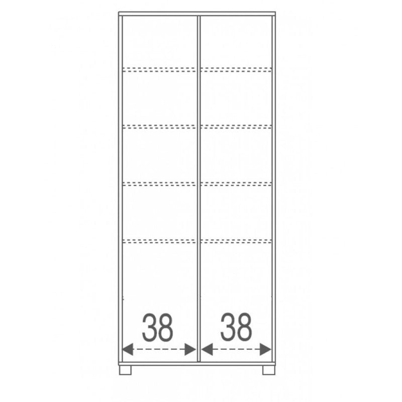 Armadio multiuso due ante scorrevoli con ripiani Olmo Chiaro 82x41x h190 cm