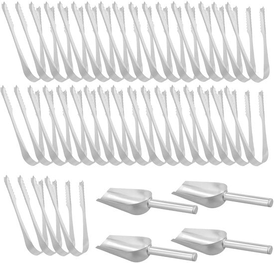 Set di Spiedini per Dolci - 50 Spiedini - 4 Spiedini per Gelato - Acciaio Inossidabile - Finitura Liscia - Per Matrimoni/Feste - Spiedini da Cucina