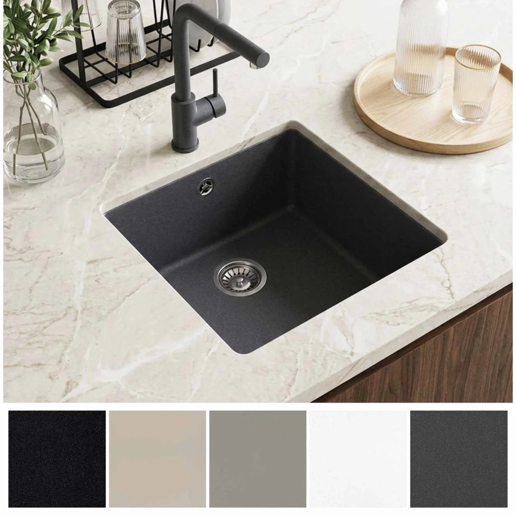 Lavello Cucina una Vasca Granito 43 x 46 x 20 cm Grafite 42053764