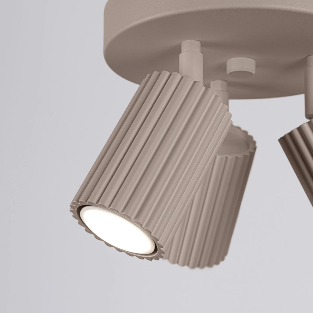 Plafoniera GRAVIO Pure Lume taupe tonda Ø20cm 3xGU10