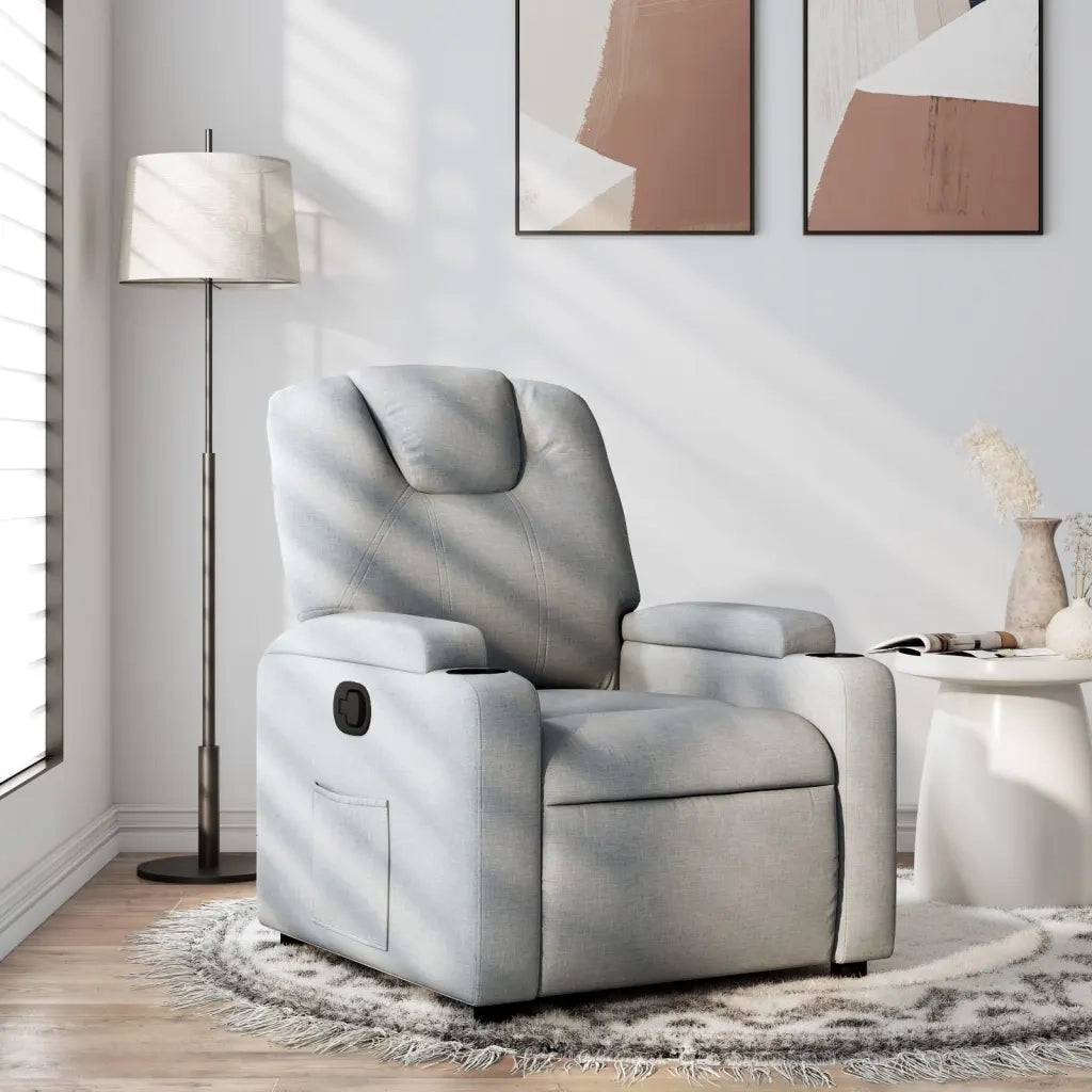 Divano Sedia-Poltrona reclinabile in tessuto grigio chiaro 867327