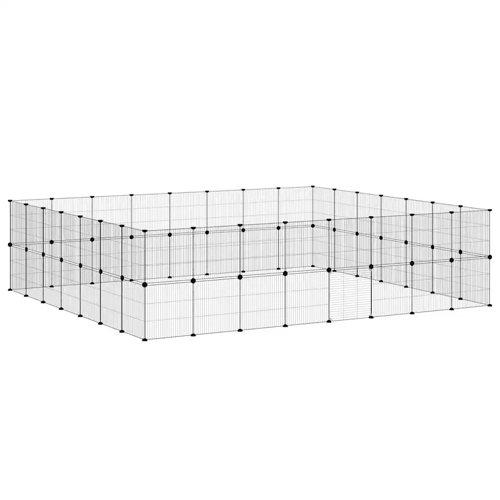 Gabbia per Animali 60 Pannelli con Porta Nera 35x35 cm Acciaio 3114048