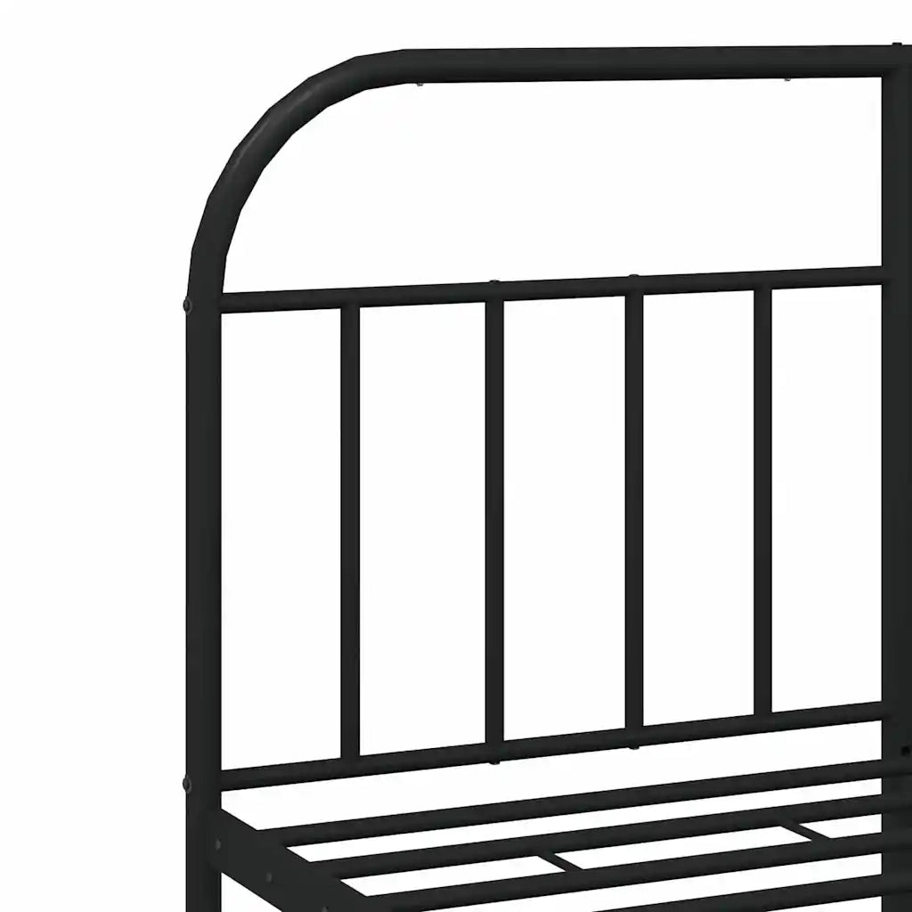 Giroletto con Testiera-Struttura Letto con testiera in Metallo Nero 135x190 cm 558190