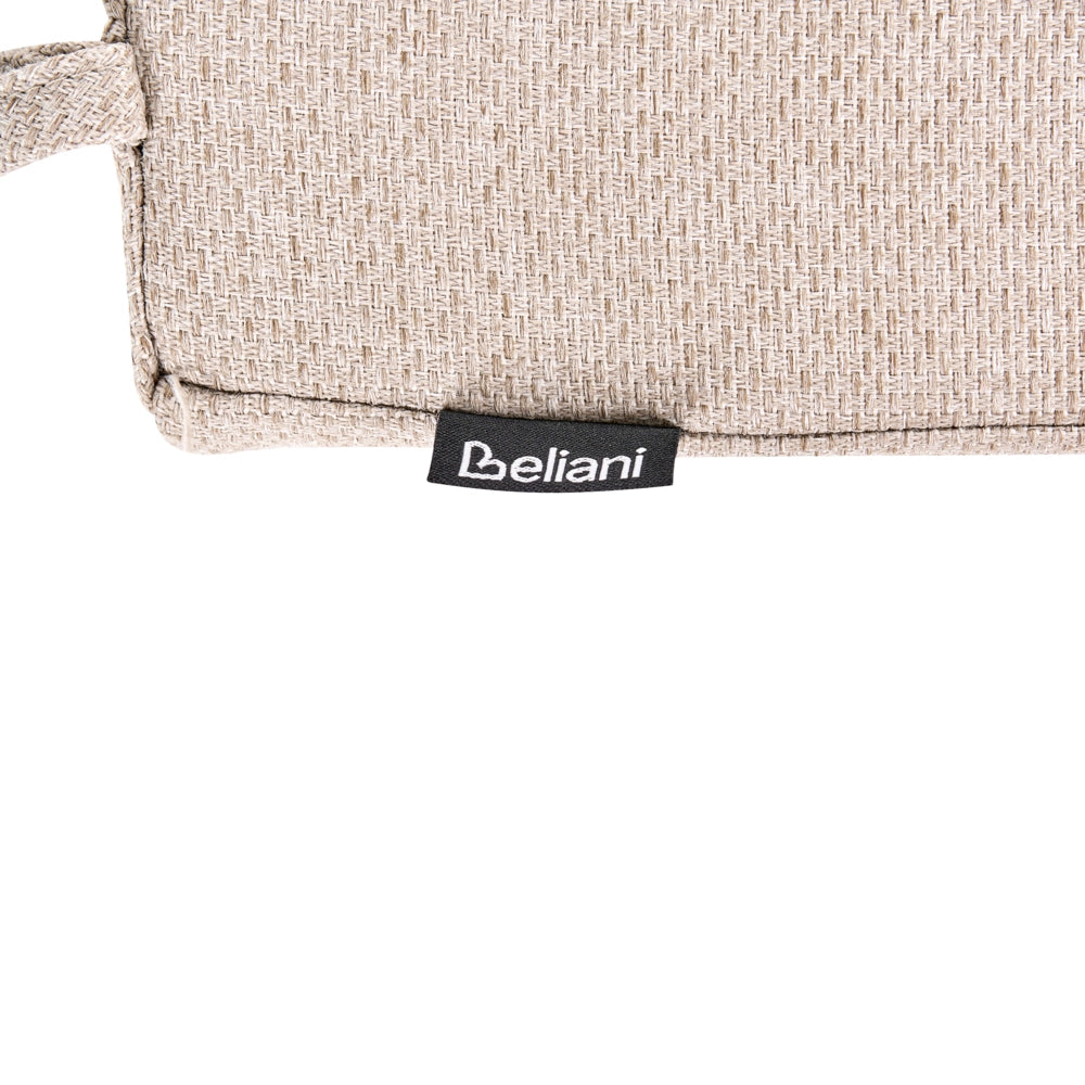 Cuscino per panche da esterno con lacci e rivestimento sfoderabile in tessuto beige con lacci, resistenti ai raggi UV e idrorepellenti