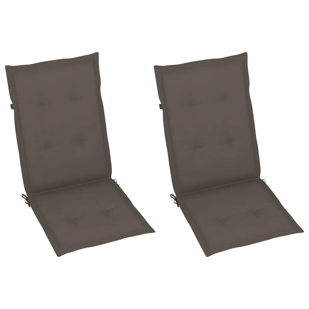 Sedie da Giardino Reclinabili 2 pz con Cuscini Massello Acacia 3064067