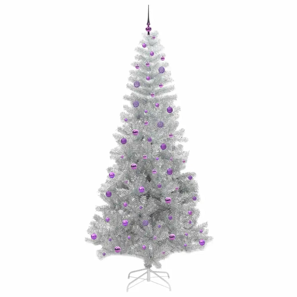 Albero di Natale con 300 LED con supporto Argento 240 cm PET 3396698