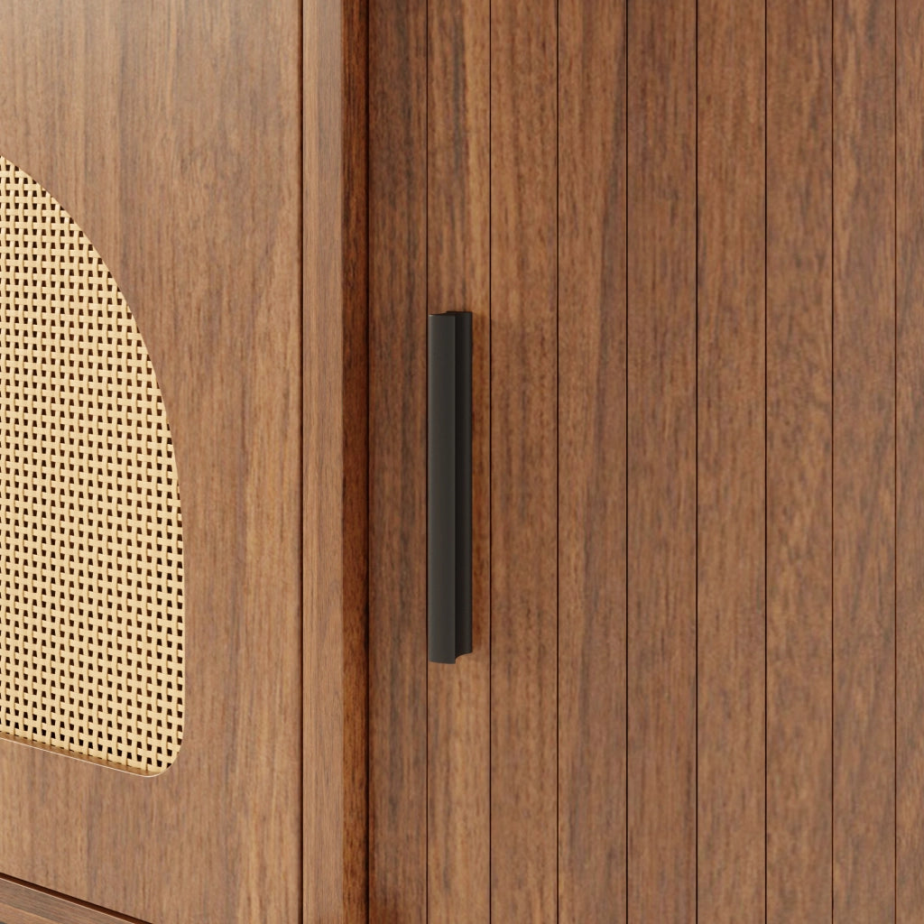 Mobile TV 200x40x49.5 cm con gestione dei cavi in MDF noce