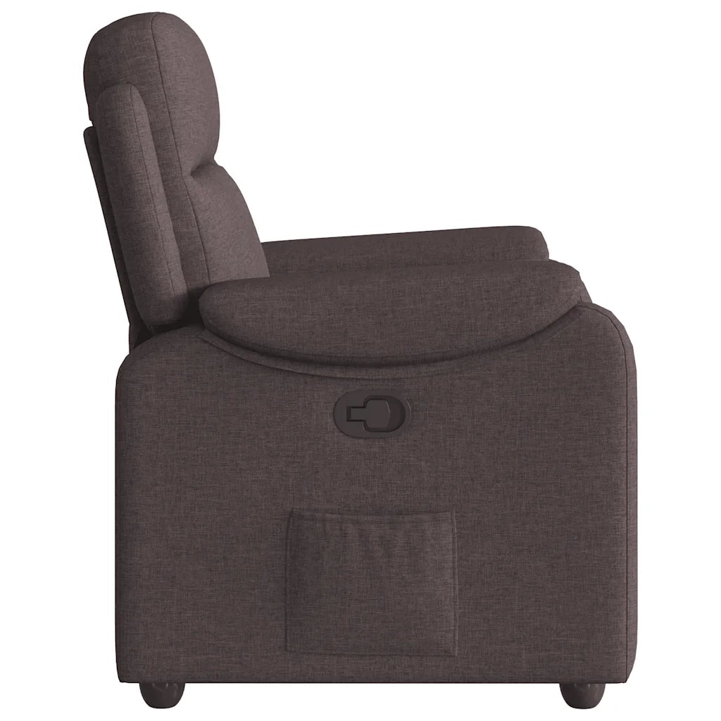Poltrona Reclinabile Marrone Scuro in Tessuto 4015685