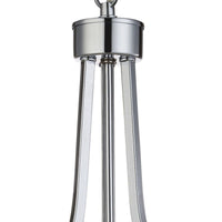 Lampadario Tondo Contemporaneo Victoria Acciaio Cromo Vetro 5 Luci E27