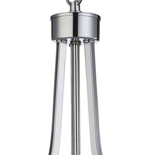 Lampadario Tondo Contemporaneo Victoria Acciaio Cromo Vetro 5 Luci E27