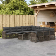 Set Divano da Giardino 12 pz Grigio e Grigio Scuro polyrattan 3436856