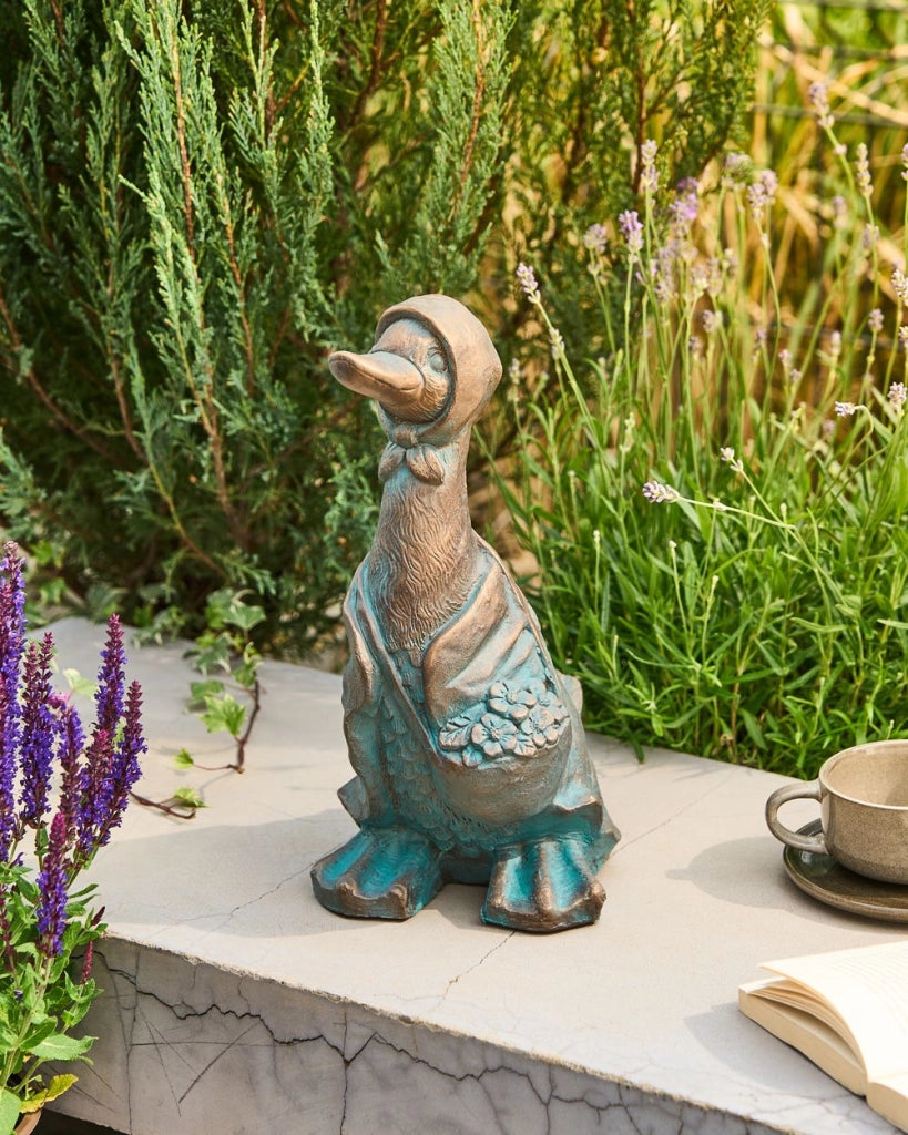 Statuetta decorativa MgO anatra Decorazione da giardino all'aperto Marrone Soggiorno