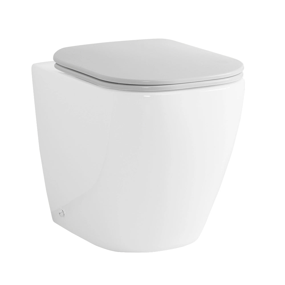 Copriwater bianco design quadrato con chiusura soft close e sgancio rapido per sanitari Kayra